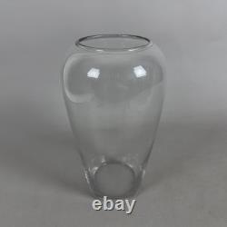 Transparent Glass Vase European Grooved Design 1980s Murano Art