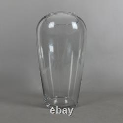 Transparent Glass Vase European Grooved Design 1980s Murano Art