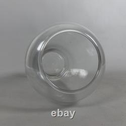 Transparent Glass Vase European Grooved Design 1980s Murano Art