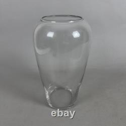 Transparent Glass Vase European Grooved Design 1980s Murano Art