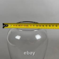 Transparent Glass Vase European Grooved Design 1980s Murano Art