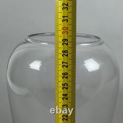 Transparent Glass Vase European Grooved Design 1980s Murano Art