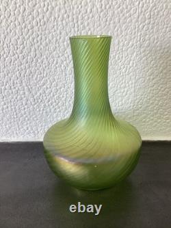 Trio of Bohemian, Art Nouveau, Iridescent Kralik Vases. Circa 1900. VGC