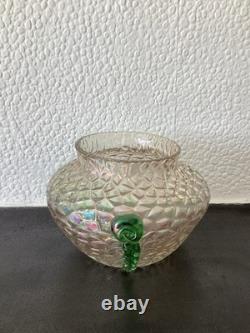 Trio of Bohemian, Art Nouveau, Iridescent Kralik Vases. Circa 1900. VGC
