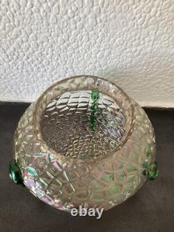 Trio of Bohemian, Art Nouveau, Iridescent Kralik Vases. Circa 1900. VGC