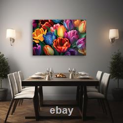 Tulip Wall Art, Colorful Wall Decor, Tempered Glass Art, Glass Printing