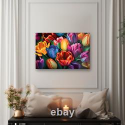 Tulip Wall Art, Colorful Wall Decor, Tempered Glass Art, Glass Printing