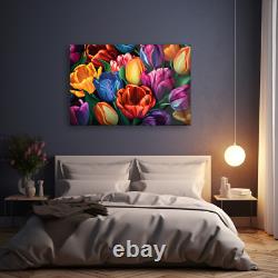 Tulip Wall Art, Colorful Wall Decor, Tempered Glass Art, Glass Printing