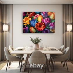 Tulip Wall Art, Colorful Wall Decor, Tempered Glass Art, Glass Printing