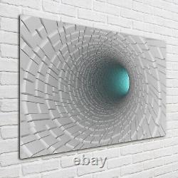 Tulup Glass Print Wall Art Image Picture 100x70cm 3D tunnel