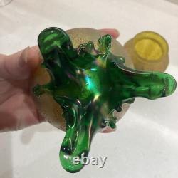 Two matching Kralik iridescent art glass Bowls