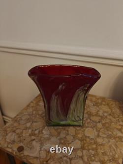 Unique glass vase signed