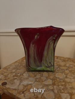 Unique glass vase signed