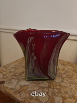 Unique glass vase signed