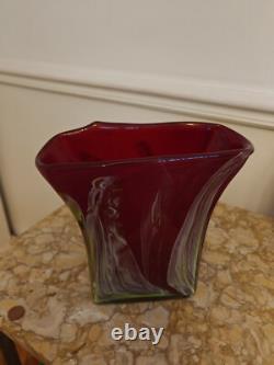 Unique glass vase signed
