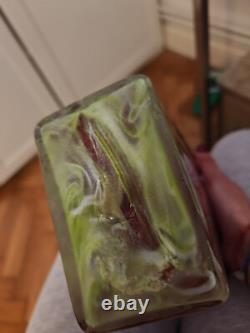 Unique glass vase signed