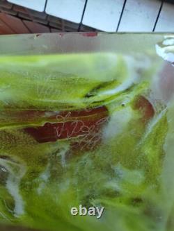 Unique glass vase signed