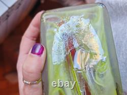 Unique glass vase signed