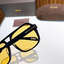 Unisex Sunglasses T0M F0R TF884 Black Frame Yellow Lens Night Vision Effect