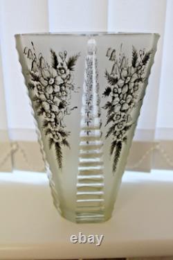 Unusual 1930s Art Deco Enamelled Glass Vase