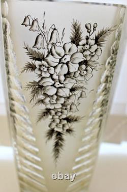 Unusual 1930s Art Deco Enamelled Glass Vase