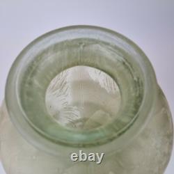 Unusual Large Vintage Glass Vase With Overlay Decoration 32cm High
