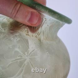 Unusual Large Vintage Glass Vase With Overlay Decoration 32cm High