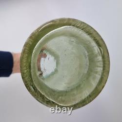 Unusual Large Vintage Glass Vase With Overlay Decoration 32cm High