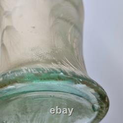 Unusual Large Vintage Glass Vase With Overlay Decoration 32cm High