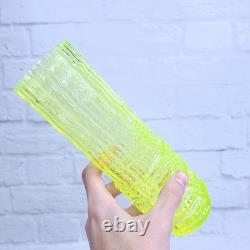 Uranium Glass Vase Art Deco Uranium Yellow Glass Art Glass Vase