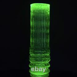 Uranium Glass Vase Art Deco Uranium Yellow Glass Art Glass Vase