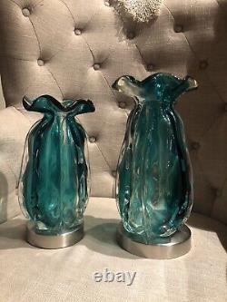 Uttermost Gabriela Art Glass Vases, Set of 2 20146 Teal