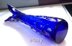 VINTAGE 1960s SKRDLOVICE Designed By JAN BERANEK LARGE ART GLASS VASE STUNNING