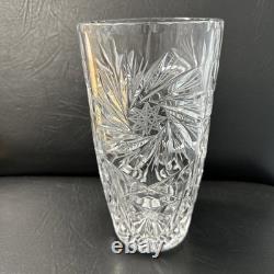 VINTAGE LEAD CRYSTAL VASE PINWHEEL 8 Pointed Star 5 1/4 DIA X 9.5 TALL 2.5kg