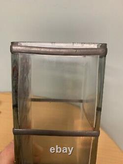 VINTAGE RARE ART NOUVEAU C. R. MACINTOSH INFLUENCE GLASS & PEWTER VASE c1930