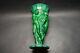 Vtg Czech Art Deco Malachite Glass Vase With Nudes Great Harvest C. Schlevogt