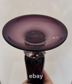 VTG Hand Made 22 Art Glass Vase Cristalli Di Michelangelo Amethyst Purple 1960s