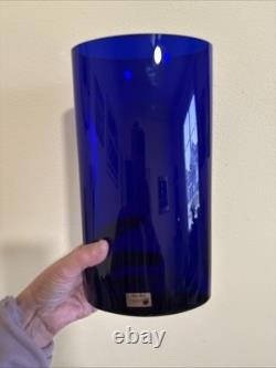 VTG JM Art Glass Vase Cobalt Blue Handmade Portugal 10 RARE Jorgen Mortensen
