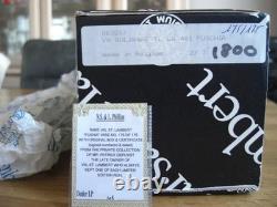 Val St Lambert Patrick J Depuydt Crystal Glass Cranberry Clear Cut Fushia Vase