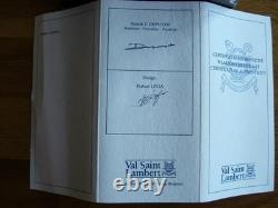 Val St Lambert Patrick J Depuydt Crystal Glass Cranberry Clear Cut Fushia Vase