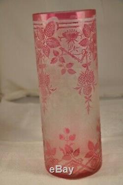 Vase Ancien Art Nouveau Baccarat Antique Cameo Glass Vase