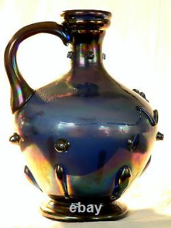 Vase, JUG, ewer, art glass, Webbs Patent, J. T. HR, Bronze glass, Victorian, 10t