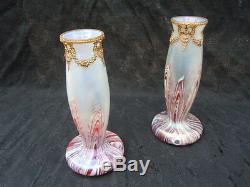 Vase verre irisé glass Kralik Wilhelm glass paire vases d'époque Art Nouveau