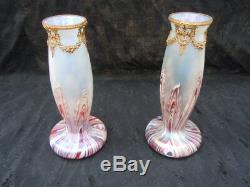 Vase verre irisé glass Kralik Wilhelm glass paire vases d'époque Art Nouveau
