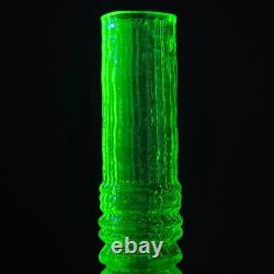 Vaseline Uranium Glass Vase Art Glass Depression Yellow Glass Vase Art Deco