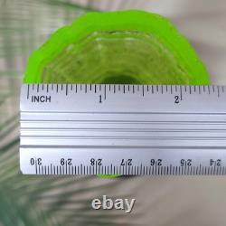 Vaseline Uranium Glass Vase Art Glass Depression Yellow Glass Vase Art Deco