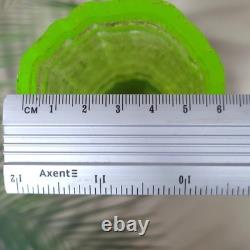 Vaseline Uranium Glass Vase Art Glass Depression Yellow Glass Vase Art Deco