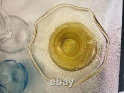 Vases 3 Viteri Hibiscus Art Glass Hand Blown Ruffled Top Italian New Unused