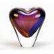 Vases Murano Glass Heart Vase 7h Topaz / Amethyst Italian Art Glass