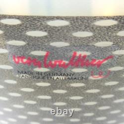 Vera Walther Design Glass Vase Signed + Original Label German Art Glass 17cm